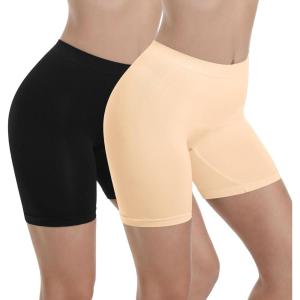 imageINNERSY Womens Slip Shorts for Under Dresses Seamless Anti Chafing Summer Shorts Multipack2packblackNude