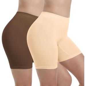 imageINNERSY Womens Slip Shorts for Under Dresses Seamless Anti Chafing Summer Shorts Multipack2packdark BrownNude
