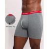 imageINNERSY Mens Cotton Boxer Briefs Soft Colorful Stylish Stretchy Underwear 4PackBlackRedNavyGray