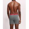 imageINNERSY Mens Cotton Boxer Briefs Soft Colorful Stylish Stretchy Underwear 4PackBlackRedNavyGray