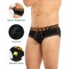 imageINNERSY Mens Cotton Briefs with Support Pouch MoistureWicking Sexy Underwear 4 PackAthletic Black