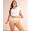 imageINNERSY Plus Size M5XL Big Curvy Woman Cotton Underwear High Waist Briefs 5PackCocoa Nude
