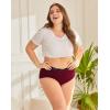 imageINNERSY Plus Size M5XL Big Curvy Woman Cotton Underwear High Waist Briefs 5PackCrimson Twilight
