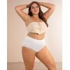 imageINNERSY Plus Size M5XL Big Curvy Woman Cotton Underwear High Waist Briefs 5PackWhite