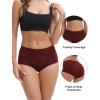 imageINNERSY Womens Bamboo Viscose Heavy Flow Period Underwear High Waisted Leakproof Panties 3 PackBlackGaryRed