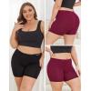 imageINNERSY Womens Modal Plus Size 5quot Boxer Underwear Anti Chafing Boyshorts Panties 2PackBlackWine