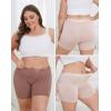 imageINNERSY Womens Modal Plus Size 5quot Boxer Underwear Anti Chafing Boyshorts Panties 2PackMocha Blush