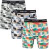 imageINNERSY Mens 88quot Long Leg Mesh Breathable Boxer Briefs Anti Chafing Underwear 3 PackGeometric
