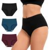 imageINNERSY Womens Cotton Underwear High Waisted Panties Full Coverage Ladies Briefs 3PackDark Vintage