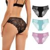 imageINNERSY Womens Lace Cheeky Bikini Underwear Soft Breathable Hipster Panties 3PackArctic Twilight