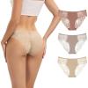 imageINNERSY Womens Lace Cheeky Bikini Underwear Soft Breathable Hipster Panties 3PackChestnut Blush