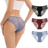 imageINNERSY Womens Lace Cheeky Bikini Underwear Soft Breathable Hipster Panties 3PackMidnight Fire