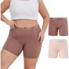 imageINNERSY Womens Modal Plus Size 5quot Boxer Underwear Anti Chafing Boyshorts Panties 2PackMocha Blush
