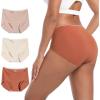 imageINNERSY Womens Seamless No Show Underwear Quick Dry Panties Nylon Briefs 3PackCaramel Cream