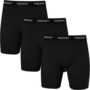 imageINNERSY Mens 88quot Long Leg Mesh Breathable Boxer Briefs Anti Chafing Underwear 3 PackBlack