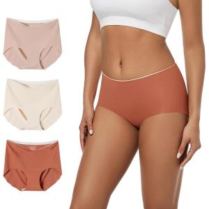 imageINNERSY Womens Seamless No Show Underwear High Waist Panties Invisible Light Underwear 3PackCaramelApricotLight Nude