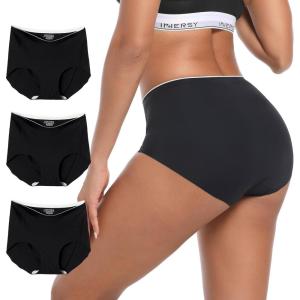 imageINNERSY Womens Seamless No Show Underwear Quick Dry Panties Nylon Briefs 3PackBlack
