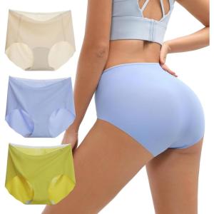 imageINNERSY Womens Seamless No Show Underwear Quick Dry Panties Nylon Briefs 3PackSky Meadow