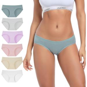imageINNERSY Womens Underwear Soft Cotton Low Rise Panties Breathable Briefs 6 PackSummer Wave