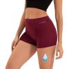 imageINNERSY Womens Heavy Flow Period Boyshorts Underwear High Waisted Menstrual Panties Hold 4 TamponsDark Red