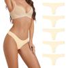 imageINNERSY Womens Seamless Underwear Nylon Sexy Thongs No Show Womens Panties 5 PackBeige