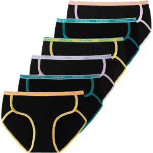 imageINNERSY Girls Underwear Cotton Breathable Hipster Briefs Girls Panties 6 PackBlack
