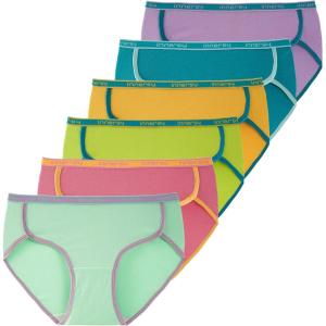 imageINNERSY Girls Underwear Cotton Breathable Hipster Briefs Girls Panties 6 PackMulticolor
