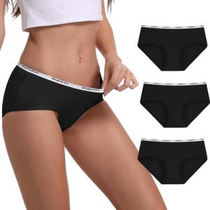 imageINNERSY Womens Bamboo Viscose Hipster Panties Breathable Silky Underwear 3PackBlack