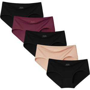 imageINNERSY Womens Soft ampamp Thin No Show Modal Underwear Quick Dry Panties for Summer 5PackAfterglow