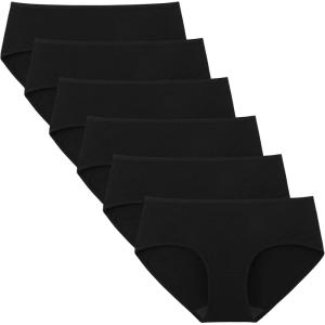 imageINNERSY Womens Underwear Cotton Hipster Panties Regular ampamp Plus Size 6PackBlack