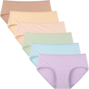 imageINNERSY Womens Underwear Cotton Hipster Panties Regular ampamp Plus Size 6PackBright Basics
