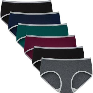 imageINNERSY Womens Underwear Cotton Hipster Panties Regular ampamp Plus Size 6PackContrasting Dark Vintage