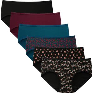 imageINNERSY Womens Underwear Cotton Hipster Panties Regular ampamp Plus Size 6PackDark Rose