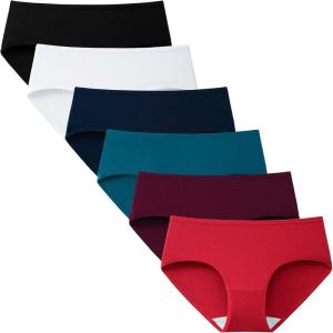 imageINNERSY Womens Underwear Cotton Hipster Panties Regular ampamp Plus Size 6PackScarlet Navy