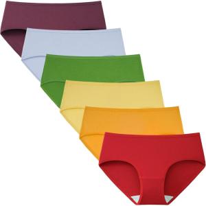 imageINNERSY Womens Underwear Cotton Hipster Panties Regular ampamp Plus Size 6PackVibrant Rainbow