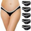 imageINNERSY Womens Maternity Underwear Cotton Plus Size Pregnancy Postpartum Panties 5 Pack5 Black With Grey Waistband