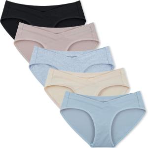 imageINNERSY Womens Maternity Underwear Cotton Plus Size Pregnancy Postpartum Panties 5 PackSolid 1