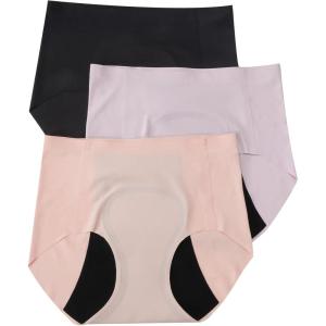 imageINNERSY Girls Seamless Period Underwear for Teens Light Protection Panties 3PackDusky Petal