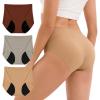 imageINNERSY Period Underwear for Women Seamless Quick Dry Menstrual Panties 3PackKhaki Noir