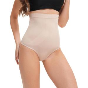 imageINNERSY Tummy Control Thong Shapewear Panties for Women High Waisted Seamless Body Shaper UnderwearPink Tint