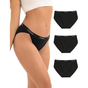 imageINNERSY Womens Bikini Period Underwear Cotton Menstrual Leakproof Panties 3PackPure Black