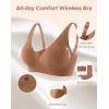 imageINNERSY Womens Seamless Wireless Bra Soft No Underwire Push Up Bralette Full Coverage Everyday BraBrown