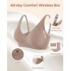 imageINNERSY Womens Seamless Wireless Bra Soft No Underwire Push Up Bralette Full Coverage Everyday BraMocha