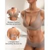 imageINNERSY Womens Seamless Wireless Bra Soft No Underwire Push Up Bralette Full Coverage Everyday BraMocha