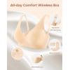 imageINNERSY Womens Seamless Wireless Bra Soft No Underwire Push Up Bralette Full Coverage Everyday BraNude