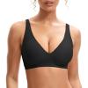 imageINNERSY Womens Seamless Wireless Bra Soft No Underwire Push Up Bralette Full Coverage Everyday BraBlack