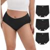 imageINNERSY Womens Plus Size XL5XL Seamless Underwear High Waisted Brief No Show Panties 3PackBlack