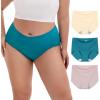 imageINNERSY Womens Plus Size XL5XL Seamless Underwear High Waisted Brief No Show Panties 3PackLilacNudeTurquoise