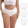 imageINNERSY Womens Plus Size XL5XL Seamless Underwear High Waisted Brief No Show Panties 3PackWhite
