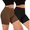 imageINNERSY Womens Seamless Slip Shorts for Under Dresses Anti Chafing Cooling Boy Shorts 2PackBlackBrown